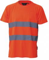 Majice T-shirt ostrzegawczy, oddychający poliester, dwie odblaskowe taśmy, kolor pomarańczowy, rozmiar XxXL