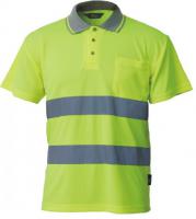 Polo majica Koszulka polo ostrzegawcza, oddychający poliester, dwie odblaskowe taśmy, kolor żółty, rozmiar L