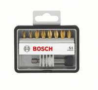 Komplet nastavaka za odvijanje Bosch 8+1-częściowy zestaw końcówek wkręcających Robust Line S Max Grip. Końcówki wkręcające, dł. 25 mm, ISO 1173 C6.3, z szybkowymiennym uchw. uniwersalnym, magnes (PZ 1-3)