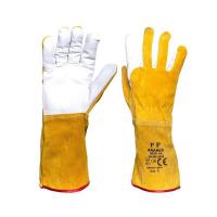 Rukavice Protective gloves, ARAMIS, leather, size: 14, 12 pairs, colour: yellow, durability: EN 388; EN 407; EN 420; Kategoria II, how to use: reusable