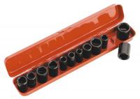 Garnitura gedora 3/8'' Sealey Socket Set od 12 dwunastokątnych 3 / 8 na željeznicom, sustav WallDrive, metrički
