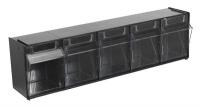Skladišna tabla Sealey Set od 5 kontejnera, slaganje kontejnera, mogućnost jedni drugima, rupe za montiranje na zid.