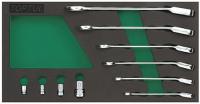 Umetak za kolica s alatom Umetak sa alatom,, broj alata: 10 kom., adapter(i) / kombinirana račna ključ: 8; 10; 12; 13; 17; 19mm, veličina umetka ladice: 192x375
