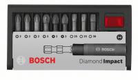 Komplet nastavaka za odvijanje Bosch 10-częściowy zestaw końcówek wkręcających (mieszany), dł. 25 mm, ISO 1173 E6.3, z uchw. Anti shock