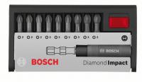 Komplet nastavaka za odvijanje Bosch 10-częściowy zestaw końcówek wkręcających Diamond Impact, dł. 25 mm, ISO 1173 E6.3, z uchw. Anti shock
