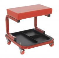Mehaničarska sjedalica Stolica, crvena, nosivost: 110 kg, visina: 36,5cm, širina: 36,5cm, broj spremišta za alat: 3, kotači
