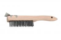 Wire brush Wire brush 1 pcs, shape: rectangular, material: steel, handle: wooden, for surface cleaning, directly on rust