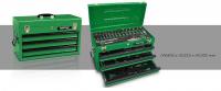 Kutija sa alatom Kutija za alat sa alatom, broj alata: 82 kom., metal, broj ladica: 3 kom., zelena