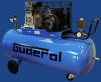 Klipni kompresor GUDEPOL klipa kompresora GD 49-200-515, 200L spremnik, kapaciteta 515l/min, max. 10 bara, snaga motora 3,0 kW, 2 stupnja kompresije, neizravni pogon, napajanje 400V